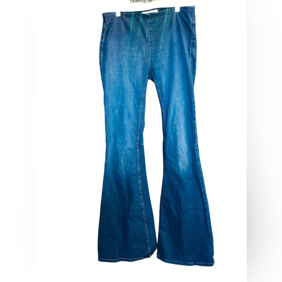 Free People Denim - Free People Blue Flare Wide Leg Jeans